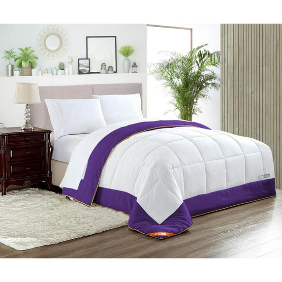 SGI Microfiber Comforter Set Super King Plus Size Purple Two Tone Style 3 PC