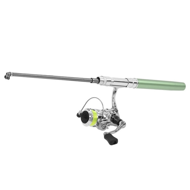 Caña De Pescar De Bolsillo Con Carrete Giratorio, Combos De Caña De Pescar Mini Pluma Y Carrete Ultraligero Antiabrasión Para Pesca En Río Para Pesca En Roca Para Pesca En Mar Cergrey Verde