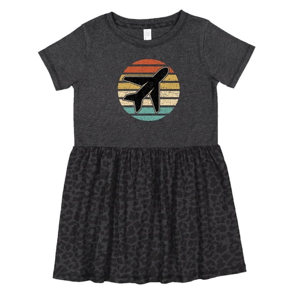 Inktastic Airplane Pilot Vintage Sunset Girls Toddler Dress