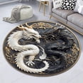 thumbnail image 6 of Palm Tree Round Area Rug, tropical island circle carpet for patio door area, dining room or bedroom, soft washable non-slip floor mat, resort style décor, 6 of 6