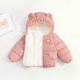 thumbnail image 2 of Otqutp Toddler Sherpa Fleece Lined Down Coats Kids Cute Bear Ear Puffer Jackets Boys Girls Winter Thick Warm Hooded Outerwear, 2 of 6