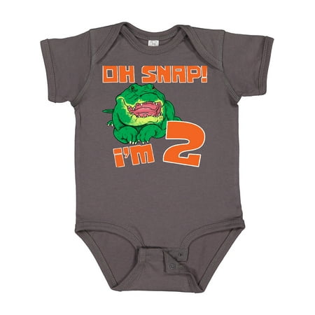 

Inktastic Oh Snap! I m 2 Cute Green Alligator Boys or Girls Baby Bodysuit