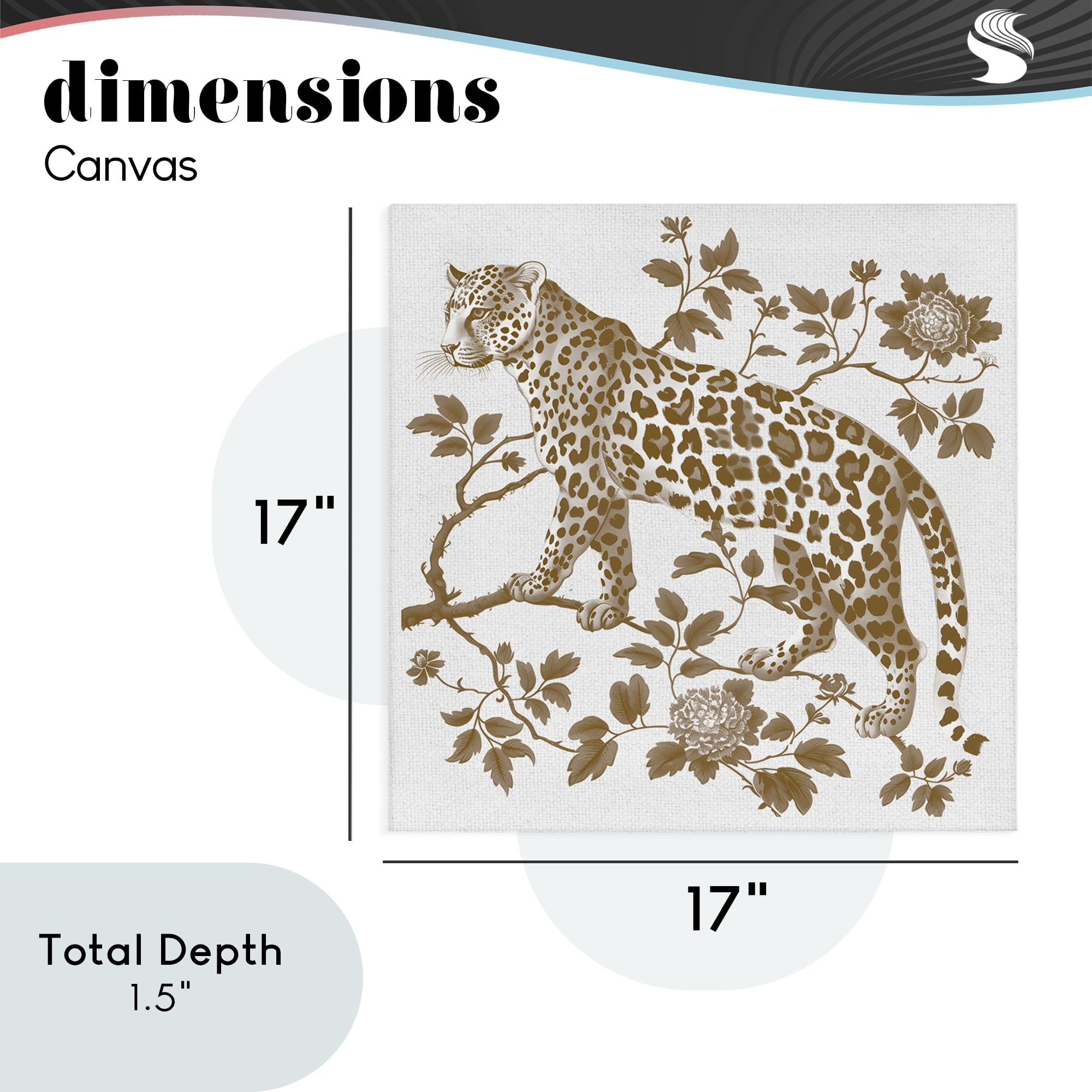 Earthy Details Vintage Leopard Canvas Wall Art, design by Lettered and Lined