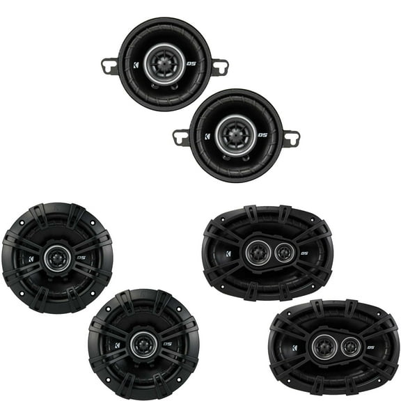 Kicker Compatible with Dodge Ram Truck 2002-2011 Speaker bundle - DSC 6x9" 3-way speakers, DS 5.25" speakers, And DS 3.5" speakers