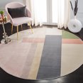 thumbnail image 2 of SAFAVIEH Orwell Lucille Abstract Area Rug, Ivory/Charcoal, 5'3" x 5'3" Round, 2 of 9