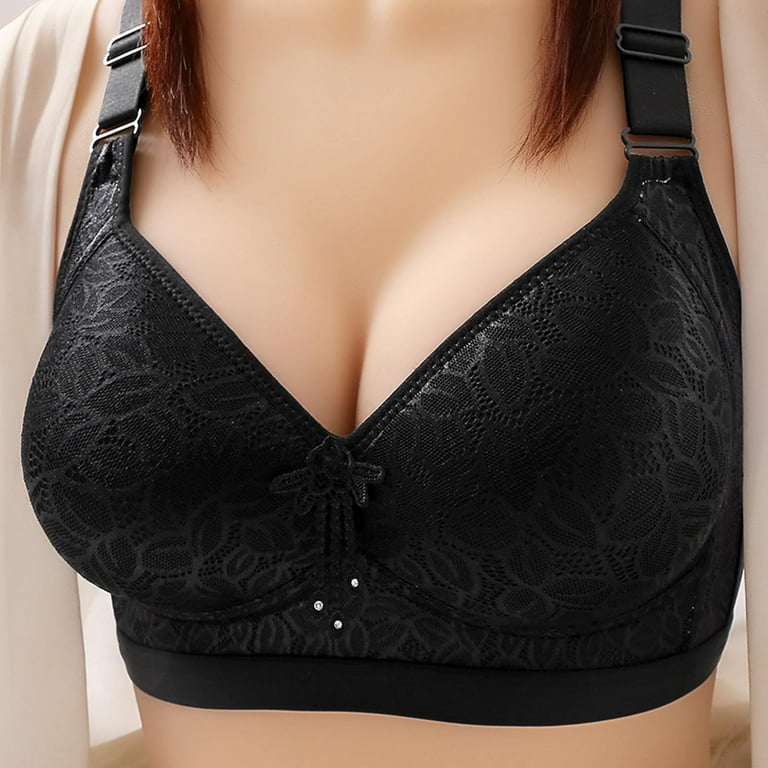 Mrat Clearance Bras for Women with Lift Plus Size Bras for Elderly Front  Closure Strapless Backless Bras Backless Wire-Free Comfortable Push Up  Hollow Out Bra Underwear Black_A 3XL 