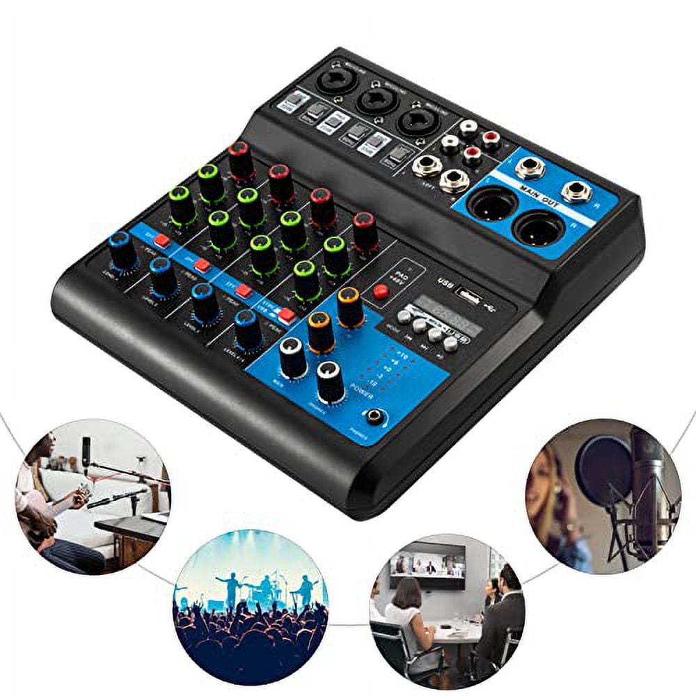 Mixer Audio DJ 6 Canali BOMGE - Con USB, Bluetooth, Effetti DSP Per Karaoke E Live - Foto 6
