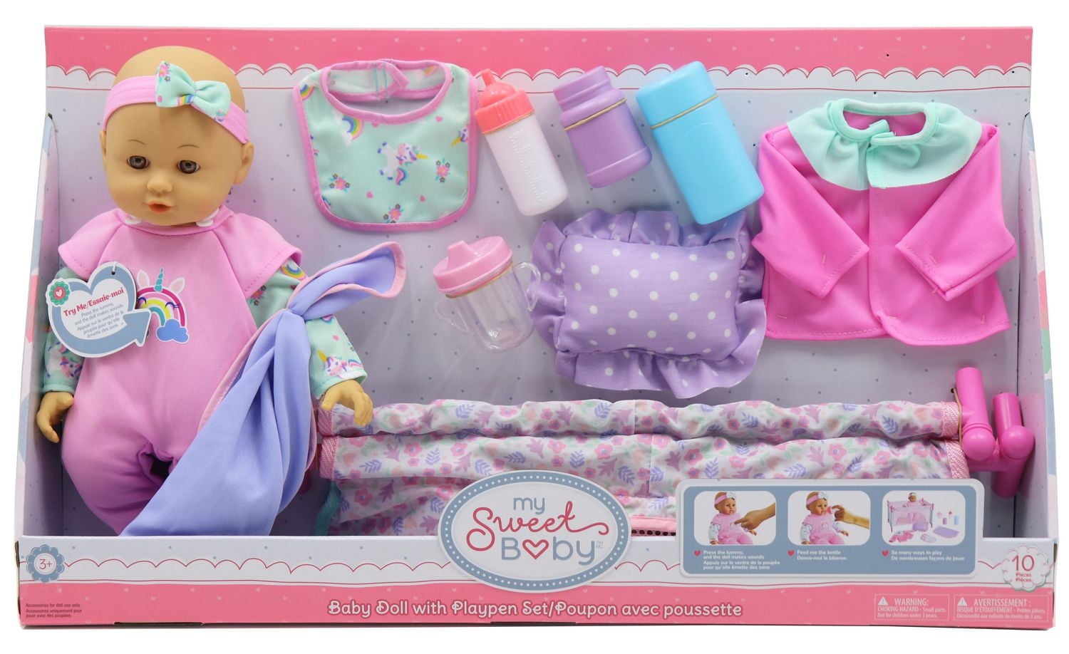 My Sweet Baby Baby Doll with Playpen Play Set
