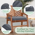thumbnail image 4 of Ottowood Outdoor Chair Cushions Set of 6, 22x22x3 Waterproof Patio Cushions with Ties, Dark Grey, 4 of 8
