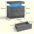 thumbnail image 2 of YSNW LED Night Stand Bedside Table with LED Light Nightstands for Bedroom with 2 Drawers Modern Night Stand for Bedroom(Solid Grey), 2 of 14
