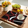 thumbnail image 5 of Placemats Set of 6, Red Black Geometric Circle Place Mats Modern Abstract Lines Tablemats Washable Placemat Table Decoration for Kitchen Table Dinner Party Home Decor Indoor Outdoor 13x19 Inch, 5 of 9