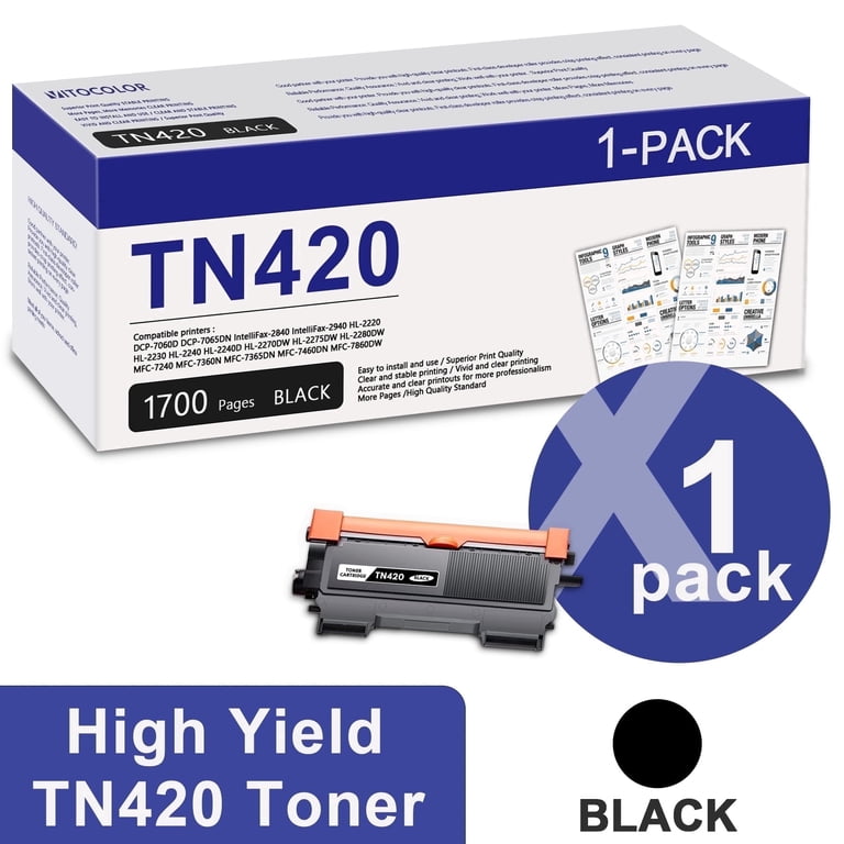 MOLIMER TN420 TN-420 High Yield Toner Cartridge for Brother photo 1