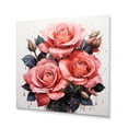 thumbnail image 2 of Designart "Pink beautyful Rose Pointillism II" Floral Metal Art Print, 2 of 5