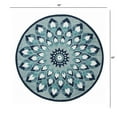 thumbnail image 2 of 4â€™ Round Blue and White Floral Feather Area Rug, 2 of 8