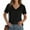 Black, variant on Patlollav Women Tees Under $10,Short Sleeve Tops for Women V Neck Solid Summer Tshirts Seamed Rolled Sleeve Shirts Casual Tops