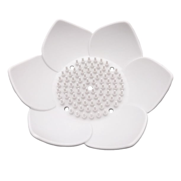 Jabonera portátil con drenaje para ducha, hogar y cocina. Blanco
