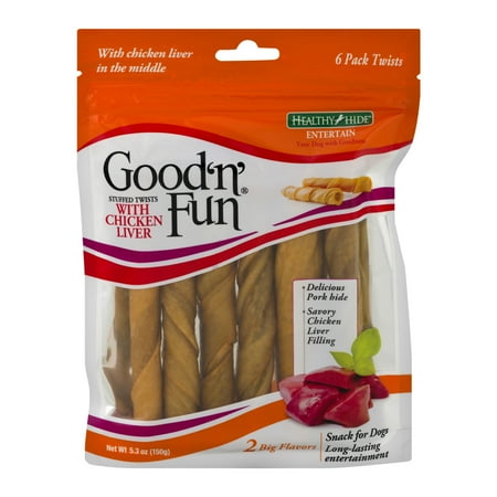 UPC: 0091093833392 | Good  n  Fun Stuffed Twists With Chicken Liver – 6 PK  5.3 OZ