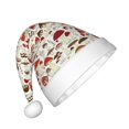 thumbnail image 2 of Haiem Cartoon Mushrooms Pattern Santa Hat Confortable Velvet Christmas Hat for Christmas Party Favors Fit for Adults and Kids, 2 of 6