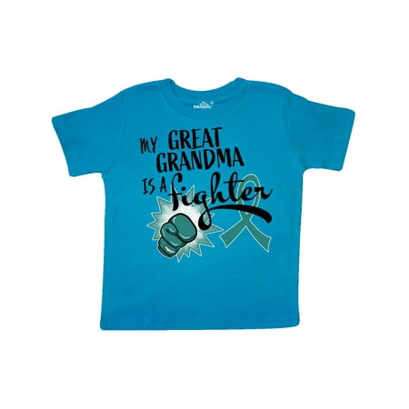 

Inktastic Ovarian Cancer Awareness My Great Grandma is a Fighter Gift Toddler Boy or Toddler Girl T-Shirt