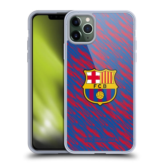 Head Case Designs FC Barcelona Crest Patterns Glitch Soft Gel Case for Apple iPhone 11 Pro Max