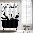 thumbnail image 4 of Get Naked Shower Curtain Black White Funny Quote Simple Fun Letters Print Shower Curtain for Bathroom Decor Set with 12 Hooks 72x72 Inches, 4 of 5