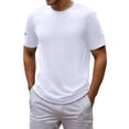 thumbnail image 2 of SHenli Men's Cropped T Shirt Short Sleeve Loose Fit Stretch Ribbed Shirt Cotton T-Shirts Unisex Baggy Tops Summer Tees, 2 of 5