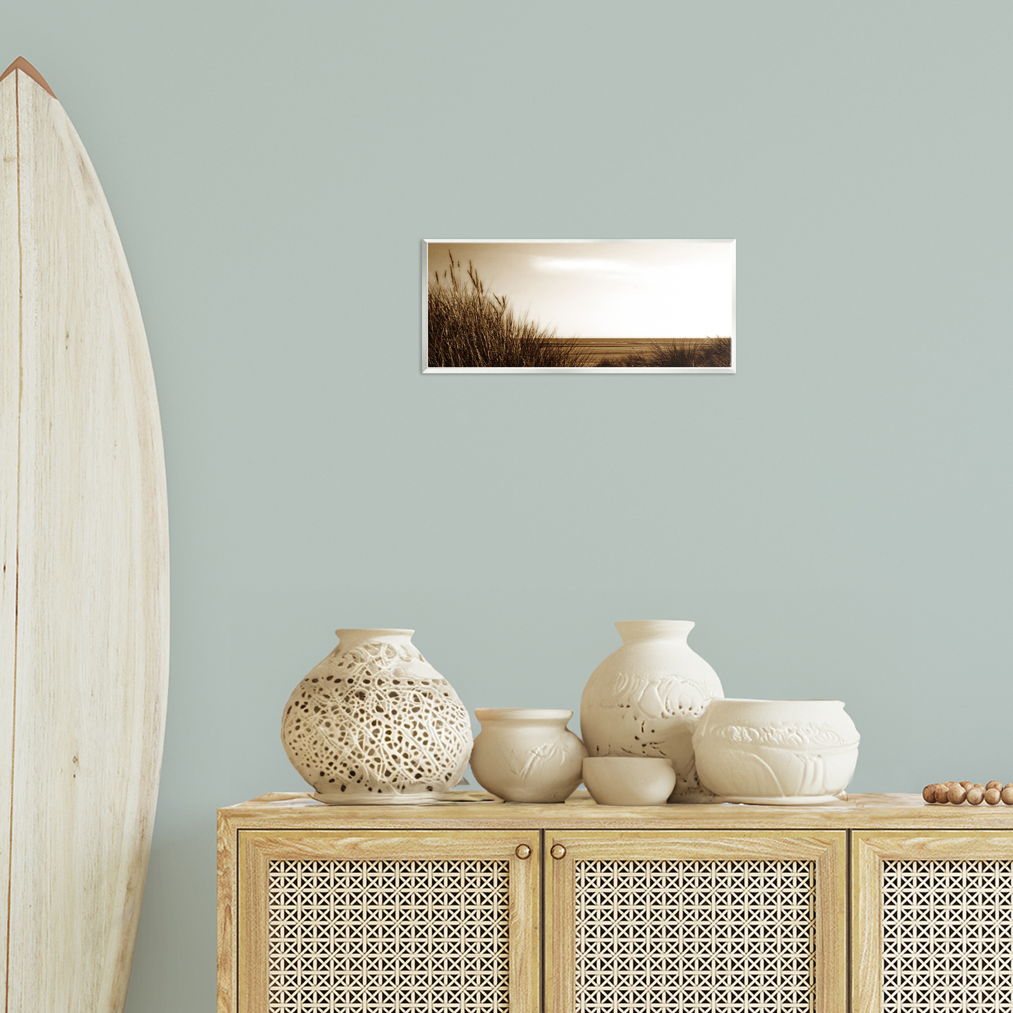 Stupell Industries Long View Horizon Coastal Photography Unframed Art Print Wall Art, 17 x 7