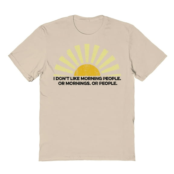Duke & Sons Don'T Like Morning People Graphic Sand Men's Cotton T-Shirt