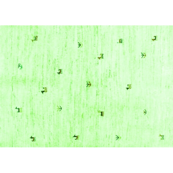 Ahgly Company Indoor Rectangle Solid Green Modern Area Rugs, 2' x 4'