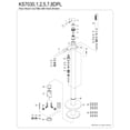 thumbnail image 6 of Kingston Brass KS7035DPL Paris Freestanding Tub Faucet with Hand Shower, Oil Rubbed Bronze, 6 of 8
