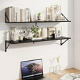 thumbnail image 2 of Rustic Floating Shelves for Wall W x D Wood Deep Wall Shelves Set of Wide Floating Bookshelf for Living Room Kitchen Office Bedroom Storage & Decoration wi, 2 of 8