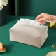 thumbnail image 4 of Cubierta de caja de pañuelos de cuero, dispensador de pañuelos de hotel, organizador de papel de mesa, accesorio elegante para el comedor, soporte multifuncional para cuchillos de acero inoxidable par, 4 of 6