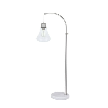 Aspen Creative 45017-11, One-Light Metal Floor Lamp, Transitional Design in Satin Nickel Finish, 55" High