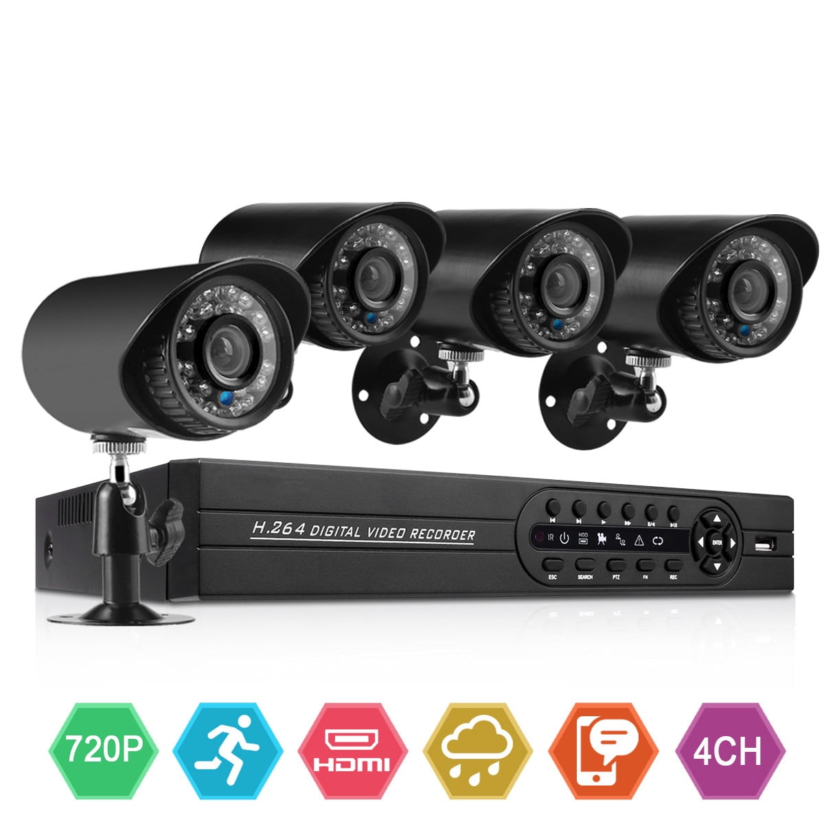 CASPERi 1080P 4CH NVR CCTV Outdoor Bullet Camera Home Security System with HDD 