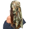 thumbnail image 5 of AWAYTR 35" Large Square Satin Head Scarf - Silk Hair Scarf Square Hair Bandanas Women Sleeping Head Wraps, 5 of 11