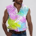 thumbnail image 2 of cllios Sleeveless Hawaiian Shirts for Men Casual Button Down Lapel Tank Tops Summer Tropical Palm Tree Printed Shirts, 2 of 6