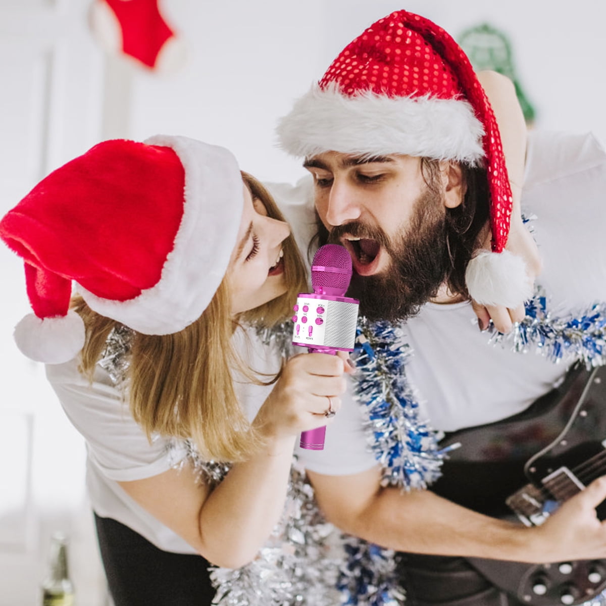 PayUSD Wireless Microphone for Kids Bluetooth Karaoke Microphone for adults 5-in-1 Portable Handheld Mic Speaker Birthday Christmas Gifts Toys for Girls Boys Adults All Age, Pink