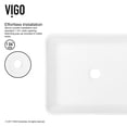 thumbnail image 5 of VIGO Matte Stone Marigold Composite Rectangular Vessel Bathroom Sink in White with Niko Faucet in Chrome and Pop-Up Drain, 5 of 10
