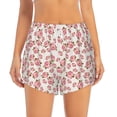 thumbnail image 2 of Goofa Rose Flowers Printed Women 2 in 1 Running Shorts,Quick Dry Athletic Workout Shorts,High Waisted Athletic Shorts with Liner Pockets-XX-Large, 2 of 9