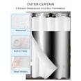 thumbnail image 2 of No Hook Cloth Fabric Shower Curtain with Snap in Liner, Black White Waterproof Shower Curtains Set with See Through Top Window, Gradient Gray Monochrome Minimalist Stripe Bath Curtains Shower 66"x72", 2 of 6