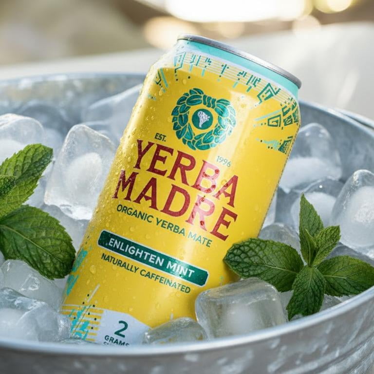 Guayaki Yerba Mate Enlightened Mint Low Sugar Energy Drink – 6 Pack