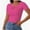 Hot Pink, variant on Womens Fashion Clothes One Piece Cutout Tops Short Sleeve Slim Fitted Shirts Tee Tshirts