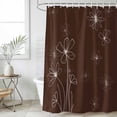 thumbnail image 6 of Brown Shower Curtain Set - 72" x 78" Washable Bathtub Curtain with 12 Hooks, Spring Flora Waterproof Fabric Stall Shower Curtains for Bathroom/Bathtub Décor, 6 of 6