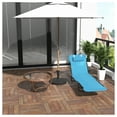 thumbnail image 3 of Folding Chaise Lounge Chair, Pool Sun Tanning Chair, Outdoor Lounge Chair with Reclining Back, Breathable Mesh Seat, Headrest for Beach, Yard, Patio, Blue, 3 of 8