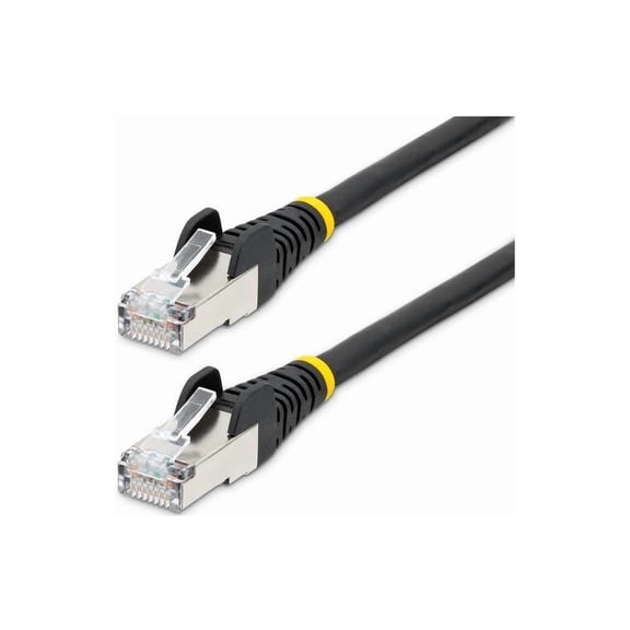 StarTech 14ft CAT6a Ethernet Cable - Low Smoke Zero Halogen (LSZH) - 10 Gigabit 500MHz 100W PoE RJ45 S/FTP Black Network Patch Cord Snagless w/Strain Relief (NLBK-14F-CAT6A-PATCH)