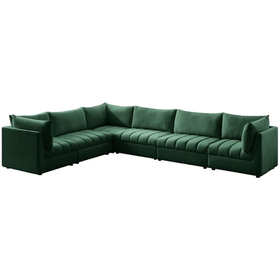 Meridian Furniture Jacob Green Velvet Modular Sectional