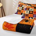 thumbnail image 4 of Feelyou Spooky Ghost Pumpkin Quilt Full, Cute Orange Maple Leaf Full Bedspread Sets, 3-Piece, 1 Comforter and 2 Pillowcases, 4 of 7
