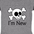 thumbnail image 3 of Inktastic I'm New Cute Skull Baby Boys or Girls Baby Bodysuit, 3 of 4