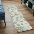 thumbnail image 4 of Vintage Starfish Washable Runner Rugs 2'x6', Coral Seahorse Shell Low Pile Throw Entryway Rug Non-Slip Sturdy Edge Binding Carpet for Indoor Bedside Entrance Bedside, 4 of 9