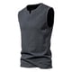 thumbnail image 1 of Men's Wide Shoulder Vest Collar Sleeveless T-Shirt Men's Vest Solid Color Bottom T-Shirt 2XL, 1 of 6